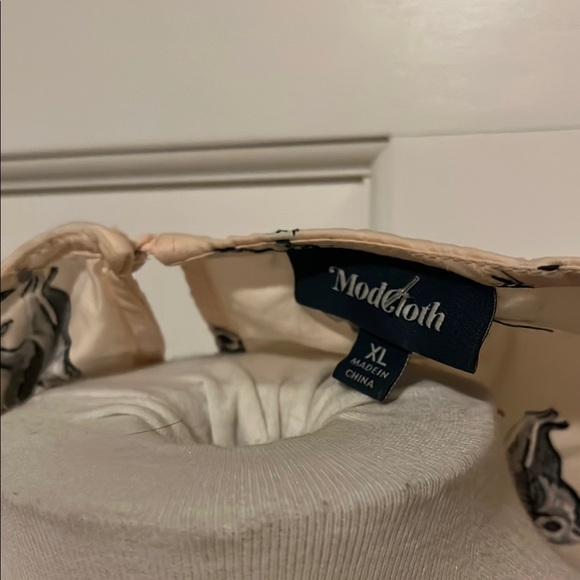 Modcloth Lemur Print Mini Dress in Cream and Black - Picture 3 of 7